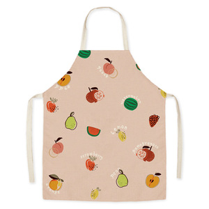 Nouveau tablier de cuisine en lin léger d'été unisexe Tablier de ménage en polyester sans manches avec design de fruits réutilisable - Product Image 1