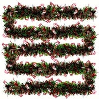 Guirlande de Noël en ornement de Père Noël rouge et vert, idéale pour les fenêtres, les fêtes, la maison et la décoration de l'arbre de Noël - Vente en gros