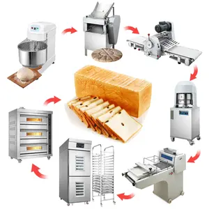 Commercial Bakery Food Production Line Electric Arabic Pita Oven Rotary slicer Machine Tray Output automatic bread maker machine
