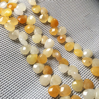 Perles de pierre d'onyx naturel taillées en goutte d'eau, perles de pierres précieuses facettées en forme de goutte d'eau pour la fabrication de bijoux DIY