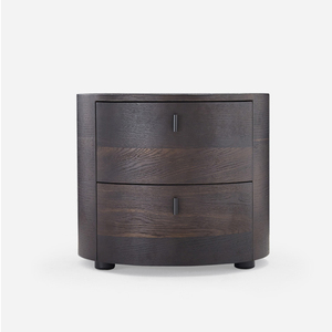 Nobel Quality Smoked <strong>Oak</strong> Finish Modern Night Stand <strong>Bedside</strong> <strong>Table</strong> Bedroom - Product Image 3