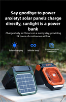 Ventilateur de camping portable rechargeable 7800 mAh avec batterie externe, lumière LED, moteur sans balais, faible bruit, USB Type-C, pour maison et hôtel