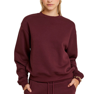 Sweat-shirt décontracté pour femme, uni, pour tous les jours, en tissu de coton doux, coupe décontractée, saison automne, séchage rapide, écologique - Product Image 1