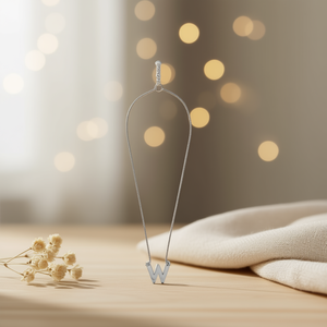 Collar de Acero Inoxidable con Colgante de Letra W, Estilo Clásico Unisex, Chapado en Oro, 1 cm, de una Sola Cara - Product Image 3