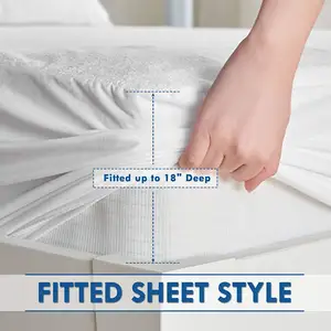 Hypoallergenic Bed Cover Terry Cotton Bamboo Waterproof Mattress Protector Cover