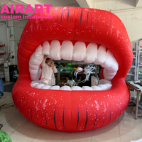 Bouche gonflable décorative pour la Saint-Valentin, lèvres rouges gonflables pour événements festifs