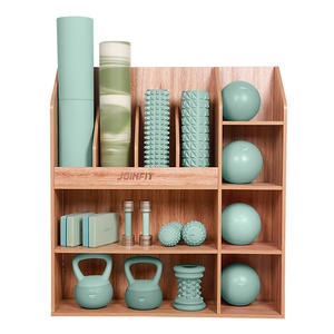 Домашний тренажерный зал оборудование для фитнеса Коврик для йоги пенный ролик многофункциональный деревянный стеллаж для хранения - Product Image 4