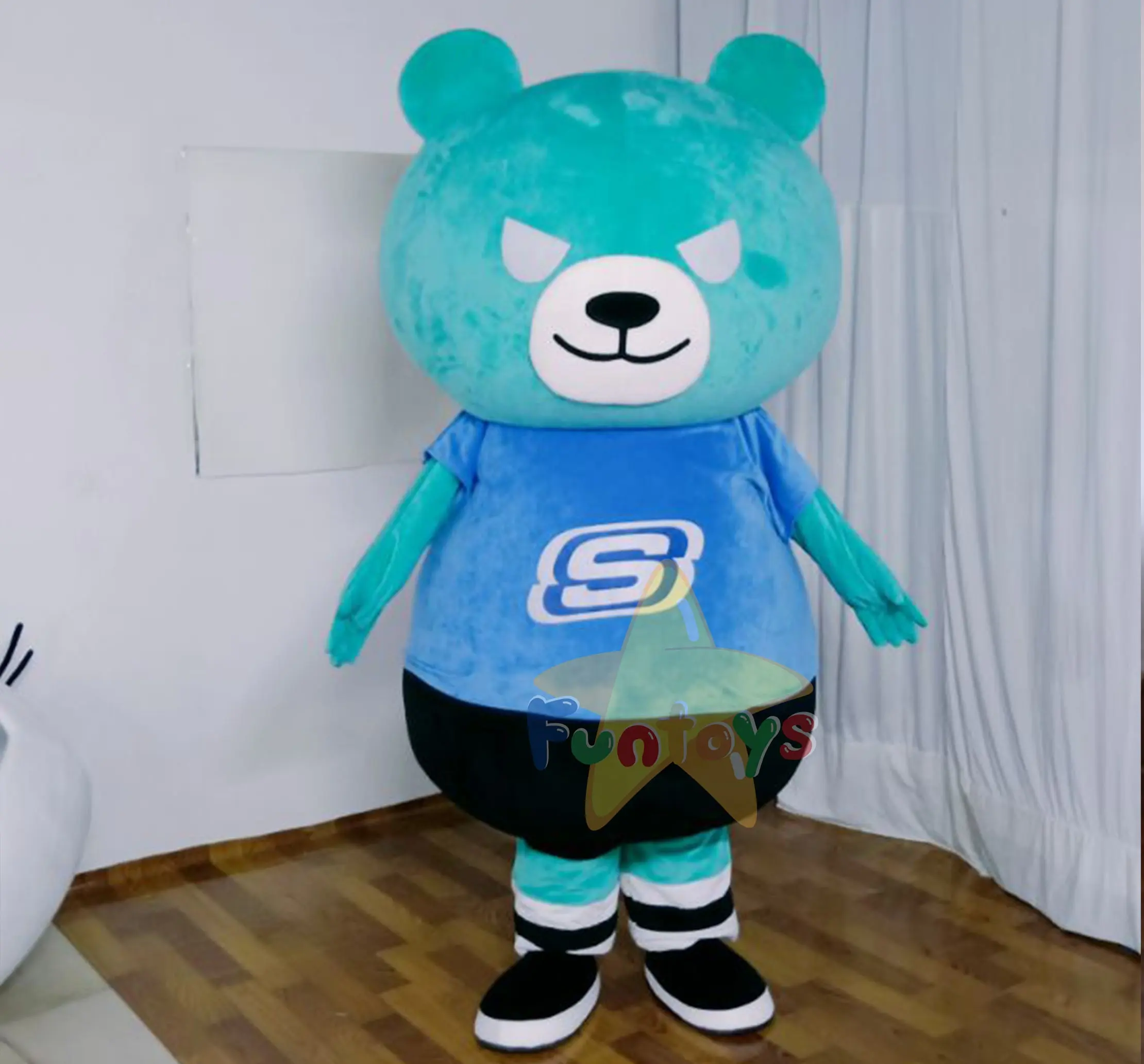 Costume personnalisé de mascotte d'ours en peluche Funtoys costume d'animation de dessin animé taille adulte jeu de rôle vêtements amusants pour les fêtes de festival