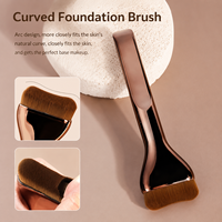 Pinceau de maquillage à tête plate, pinceau à fond de teint ultra-fin en forme de langue large, poils synthétiques doux pour fond de teint et anticernes