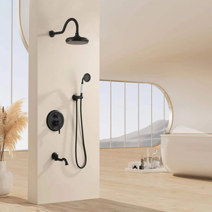 Ensemble <span class=keywords><strong>de</strong></span> robinets <span class=keywords><strong>de</strong></span> douche pour <span class=keywords><strong>baignoire</strong></span> HOMEDEC à montage mural, 3 fonctions, système <span class=keywords><strong>de</strong></span> douche complet avec douche pluie - Product Image 3