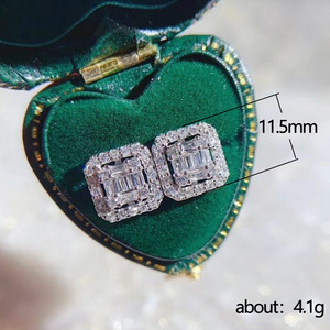 Hot Sale Top Quality Sparkling Clear <strong>CZ</strong> Unique Design Women Daily Wear Cheap Wholesale Hollow Stud Earrings - Product Image 4