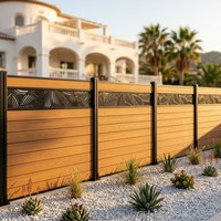 Clôture de jardin en composite bois-plastique avec cadre en aluminium pour projets résidentiels et commerciaux