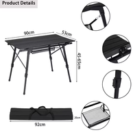 Table de camping pliable légère en acier inoxydable. Design moderne. Carré. Meubles d'extérieur. Pour le camping en plein air, la maison et les barbecues
