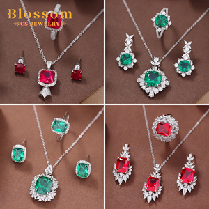 חולצות פריחת תכשיטים סיטונאית שרשרת אבני חן בהתאמה אישית שרשרת 925 כסף זירקוניה יוקרתי נשים יוקרה - Product Image 4