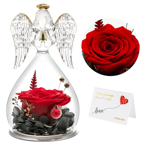 Forever Everlasting <span class=keywords><strong>Eternity</strong></span> Infinity Rose Angel Flor eterna Rosas preservadas Vidrio PARA EL Día de San Valentín Natural de larga duración - Product Image 1