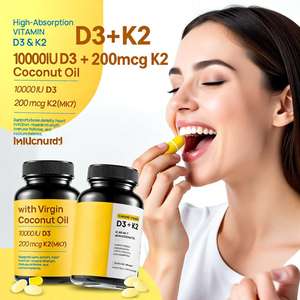 Cápsulas Blandas de Vitamina D3+<span class=keywords><strong>K2</strong></span> (<span class=keywords><strong>MK</strong></span>-7) de Alta Absorción con Aceite de Coco Virgen, 10000 UI de D3 y 200 mcg de <span class=keywords><strong>K2</strong></span>, Favorece la Salud Ósea y Cardíaca - Product Image 3