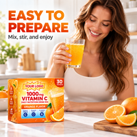 Mélange de Boissons Vitaminées à Marque Blanche OEM avec Vitamine D, Zinc et Complexe B, Saveur Orange, Complément Alimentaire en Sachet en Poudre, Vente en Gros