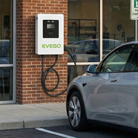 EVEGO Cargador Rápido y Confiable de Nivel 2, 240V, Compatibilidad Universal con Red Eléctrica N.A. Estación de Carga Rápida para Vehículos Eléctricos de 14kW CC, Certificada por ETL, para el Mercado Estadounidense