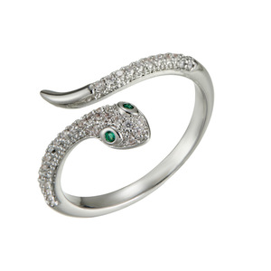 Snake Shape Open <b>Ring</b> Micro Set Zircon <b>Adjustable</b> For Women Fashion Jewelry Index Finger <b>Ring</b> - Product Image 5