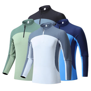 Nueva llegada Hombres Running Activewear Gym Training Tight Fit Gym Top 1/4 Quarter Zip Camisas de manga larga para hombres - Product Image 4