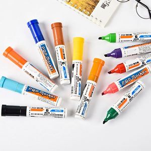 Factory Direct Selling Permanent Oblique Brush Tip 6mm Plastic 12 Colors Marker Pen for Kids <b>Drawing</b> Board Toys - Product Image 2
