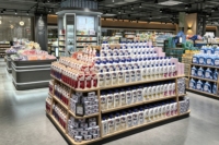 Étagères de présentation et de stockage de boissons pour supermarchés et magasins de détail, rayonnages multi-niveaux personnalisés
