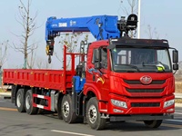Grue montée sur camion 8x4 16T, grue hydraulique télescopique robuste, grue de chantier certifiée CE, grue de levage de matériaux de construction