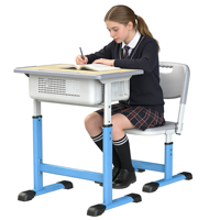 Ensembles de mobilier scolaire ajustables et confortables en gros – Bureau et chaise d'écolier au design moderne avec tiroir pour la maison et le bureau