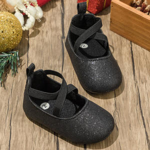 Sapatos personalizados de bebê, sapatos lisos antiderrapantes com glitter, cristal, caminhada, diamante, com arco - Product Image 5