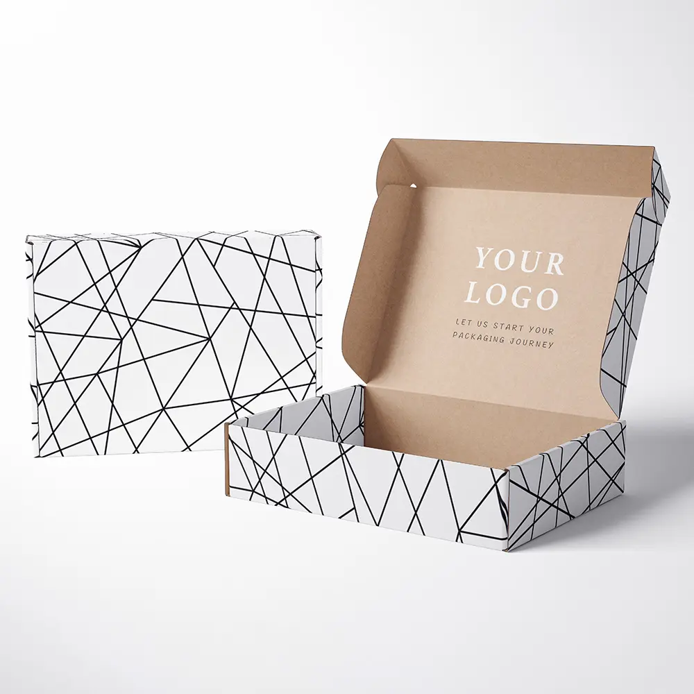 Caja de correo de entrega de paquetes de papel de cartón corrugado plegable de impresión personalizada de fabricación china