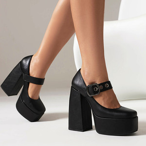 Chaussures à plateforme pour femmes, talons épais sexy pour femmes - Product Image 5