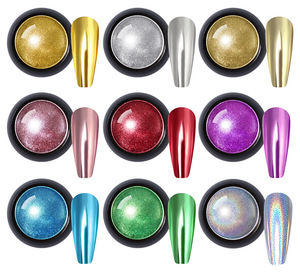 18 Colors Solid Mirror Chrome Nail Powder <b>Magic</b> Pigment Compact Metallic Nail Art Powder for Manicure - Product Image 1