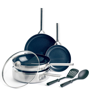 Juego de Ollas de Acero Inoxidable de Alta Calidad sin Recubrimiento, 7 Piezas, con Tapas de Vidrio, Apto para Lavavajillas y Horno, para Estufas de Gas/Inducción - Product Image 1