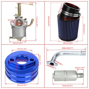 适用于79cc 98cc 3.0hp CT100U CC100X迷你自行车卡丁车的HIAORS化油器<span class=keywords><strong>Carb</strong></span>空气过滤器适配器排气管消声器第2级套件 - Product Image 2