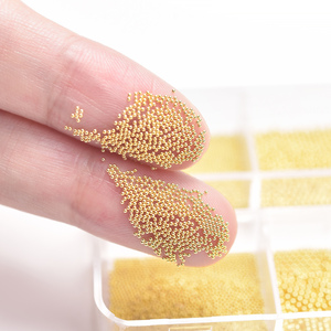 6 Grid Mini Metal Caviar Beads 0.5/0.8/1mm Gold Silver Stainless Steel 3D Nail Art Decoration <b>Box</b> - Product Image 5