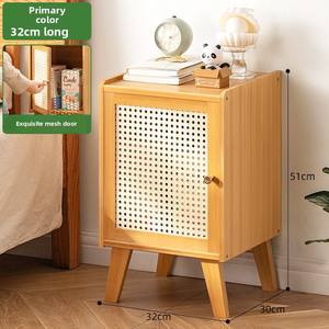 أثاث مصنع تصنيع المعدات الأصلية بيع بالجملة خمر الأوروبي غير مكتمل الصلبة خشبية الروطان درج منضدة السرير طاولة السرير - Product Image 6