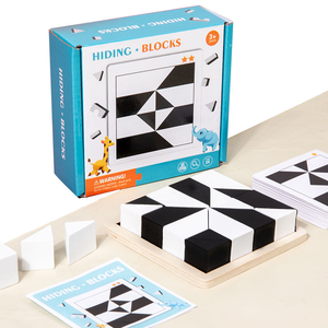 Jouets éducatifs 3D Montessori pour l'entraînement de l'imagination, cartes d'apprentissage pour bébés, blocs de construction DIY, jouets pour enfants - Product Image 1