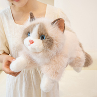 Vente en gros de jouets en peluche sur mesure, animal de ferme en peluche de simulation, chat en peluche avec perles, animal de chat réaliste musical avec son