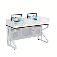 Escritorio de Computadora Moderno para Oficina o Escuela, Escritorio Doble Multimedia para Aula, Programación, Escuela de Conducción, Exámenes, 1.2m, Madera Modular