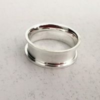 Hochwertiger Flachkanten-Ringrohling aus 925er Sterlingsilber, 8 mm 9 mm, für Kanalring-Design