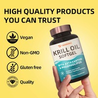 Capsules d'huile de krill antarctique OEM, oméga-3 EPA DHA, astaxanthine et phospholipides, favorisent la santé des articulations, du cerveau et du cœur