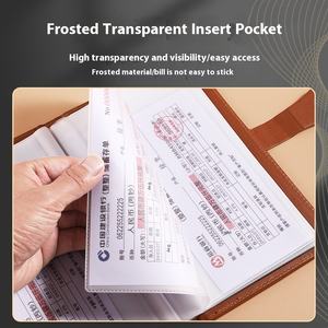 Mu Lei Bank chèque régulier mandat-poste certificat de dépôt porte-certificat cahier de protection en cuir couverture stockage - Product Image 3