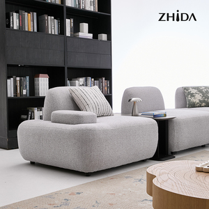 Ensemble de canapés d'angle modulaires en tissu avec coussins confortables, mobilier de salon moderne - Product Image 6