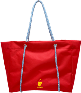 Eco-Friendly Recyclable 600D Polyester <b>Tote</b> <b>Bag</b> with Braided Rope Handle Open Top Design for Shopping Beach <b>Travel</b> & Daily Use - Product Image 2