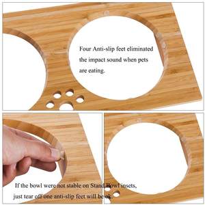 Toptan fabrika kaynağı yükseltilmiş ahşap evcil hayvan besleme kasesi köpekler ve kediler için depolama ile şık standı - Product Image 6