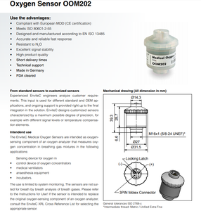 Sensor de Oxígeno Original Médico OOM202 OOM201 Envitec OOM202 - Product Image 6