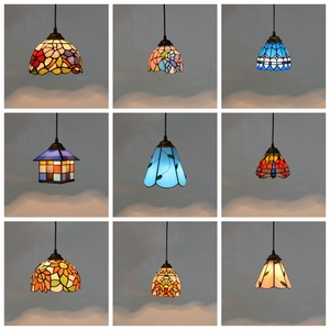 Lampade a sospensione in vetro chiaro lampada a sospensione antica fiore barocco 6 8 pollici creatività retrò macchiato Tifany lampade a sospensione <span class=keywords><strong>Tiffany</strong></span> - Product Image 3