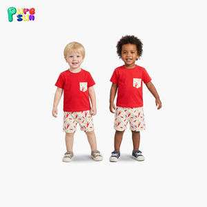 Puresun Hot Selling Kreeftprint Kinderkledingset 100% Katoen Kinderkleding Op Maat Jongenskledingsets - Product Image 1