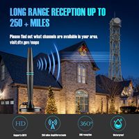 Antenne Cylindrique Intérieure/Extérieure pour Smart TV avec Prise en Charge 4K 1080p pour Chaînes Locales et Numérique HD