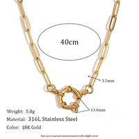 Luoyan kalung rantai lapis emas 18k, Kalung rantai ular Toggle berlapis emas 18k baja tahan karat